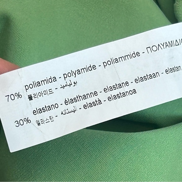 Zara Green asymmetrical long sleeve spaghetti strap cutout O-ring Vneck bodysuit - Picture 7 of 12